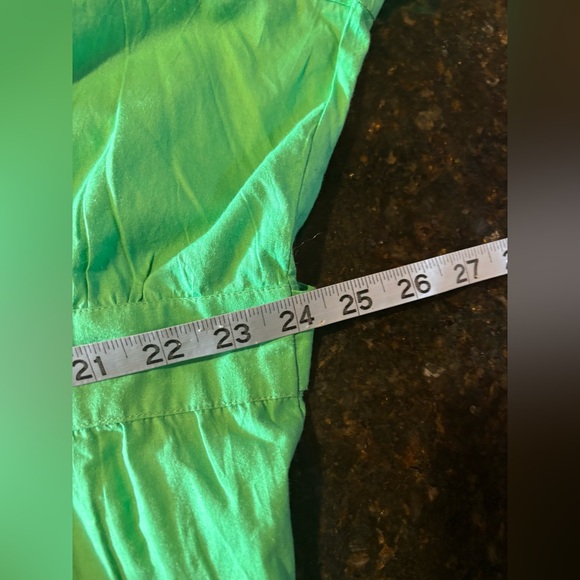 Influence Open Back Tiered Midi Dress Green Puff Sleeve Plus Sz 22 Cruise Vacay - Picture 13 of 14